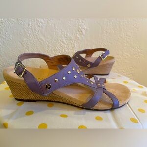 Vionic Orthaheel Technology Catarina Slingback Wedge Sandals Leather Comfort 7